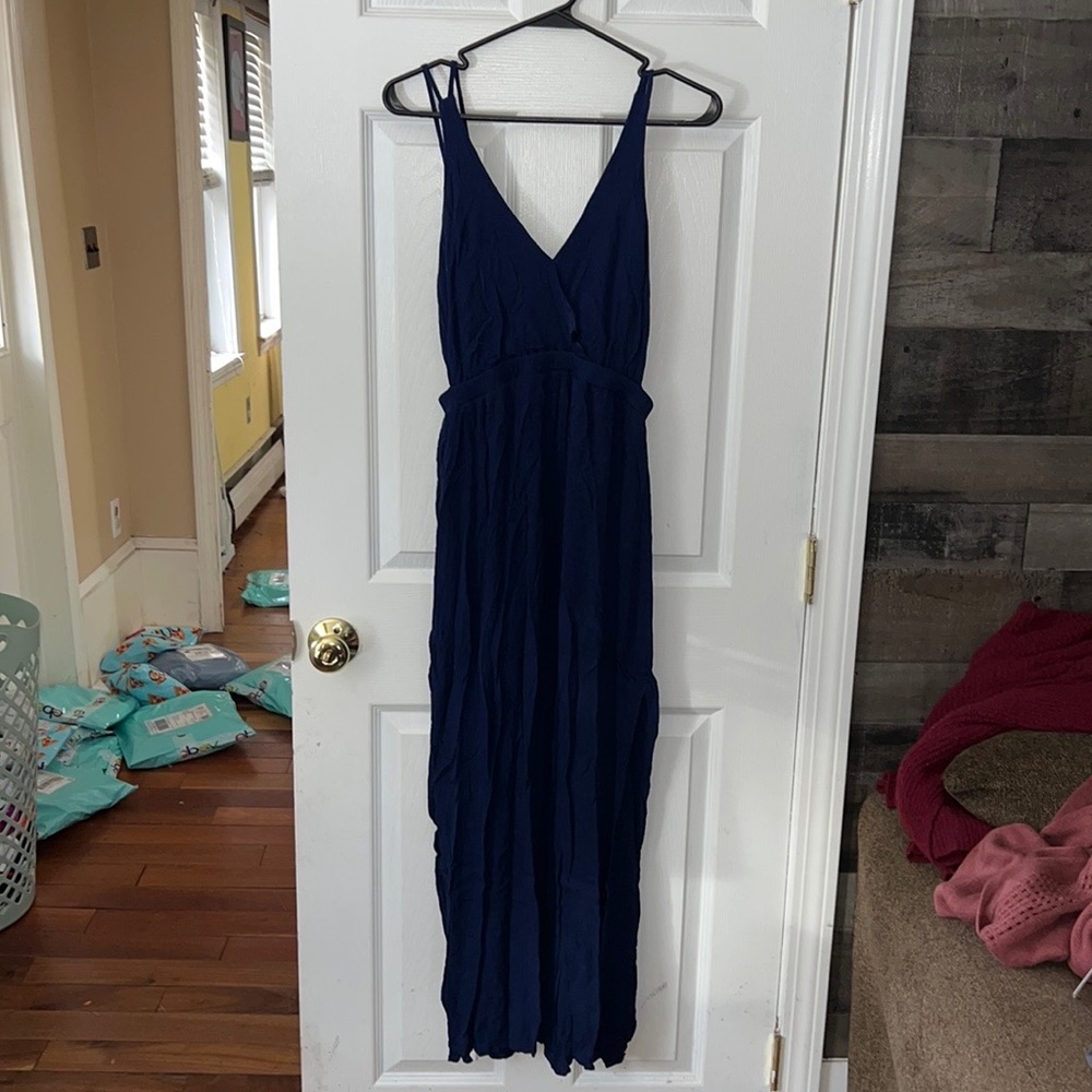 Lulus Navy Maxi Slip Dress Size Medium
